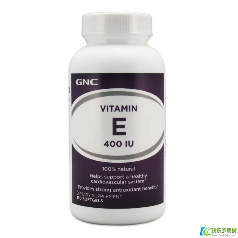 美国GNC纯天然维生素E400IU软胶囊180粒
